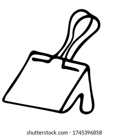 Cute Doodle on the theme of the office. Paper clip. Hand-drawn vector illustration.
