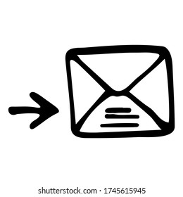 Cute Doodle sobre el tema de la oficina. Carta. Ilustración vectorial dibujada a mano.