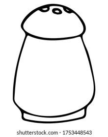 Cute Doodle on the theme of the office. A jar for salt or pepper. Hand-drawn vector illustration.