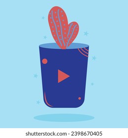 Cute Doodle zum Thema Podcast. handgezeichnet
Blumendoodle, Vektorgrafik mit blauem Hintergrund.