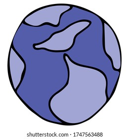 Cute Doodle on the theme of space. Planet . Hand-drawn vector illustration.