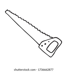 Cute Doodle on the topic of tourism. Hand saw. Hand-drawn vector illustration.