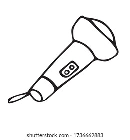 Cute Doodle on the topic of tourism. Camping flashlight. drawn vector illustration.