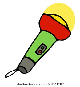 Cute Doodle zum Thema Tourismus. Zeltblitz. gezeichnete Vektorgrafik.