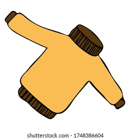 Cute Doodle on the topic of tourism. warm sweater. drawn vector illustration.