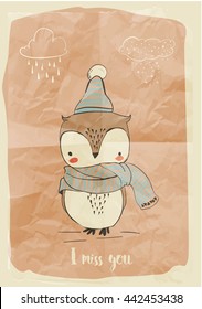 cute doodle owl