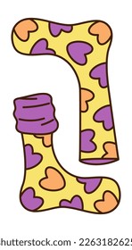 Doodle ein Paar Socken3 aus der Kollektion der gürtelhaften Aufkleber. Cartoon Farbe, Vektorgrafik.