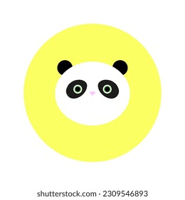 Cute doodle panda face. Vector illustration.