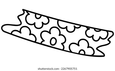 Cute doodle patch from the collection of girly stickers. Cartoon color vector illustration.