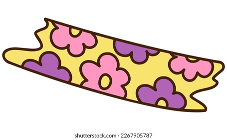 Frisch doodle Pflaster aus der Kollektion der gürtelhaften Aufkleber. Cartoon Farbe, Vektorgrafik.