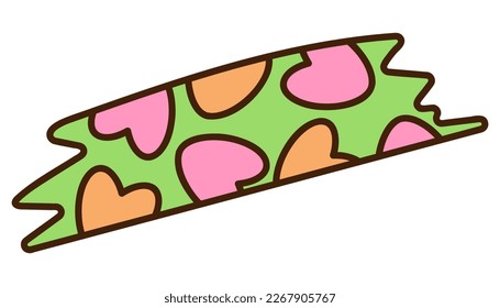Cute doodle patch3 from the collection of girly stickers. Cartoon color vector illustration.
