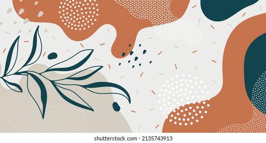 Cute doodle pattern background with abstract shapes.