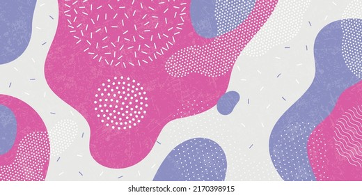 Cute doodle pattern background with abstract shapes.