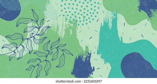 Cute doodle pattern background with abstract shapes.