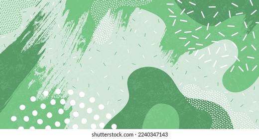 Fondo de patrón de doodle con formas y puntos abstractos. Patrón vectorial moderno para Banner, Volante, Cubierta...