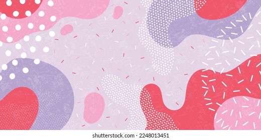 Cute doodle pattern background with abstract shapes and dots. Modern vector pattern for Banner, Flyer, Cover...