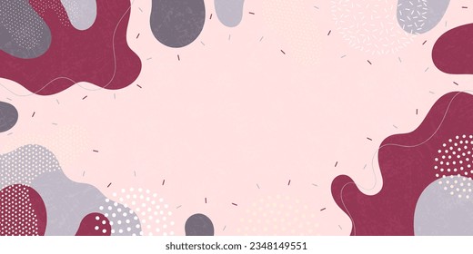 Cute doodle pattern background with abstract shapes.