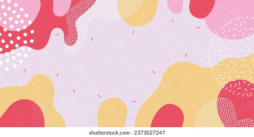 Cute doodle pattern background with abstract shapes and dots. Modern vector pattern for Banner, Flyer, Cover...	