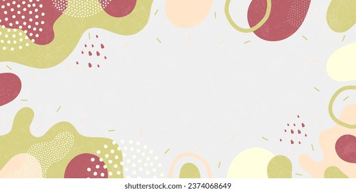 Cute doodle pattern background with abstract shapes and dots. Modern vector pattern for Banner, Flyer, Cover...	