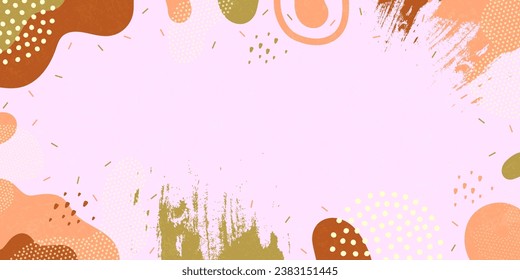 Cute doodle pattern background with abstract shapes and dots. Modern vector pattern for Banner, Flyer, Cover...	