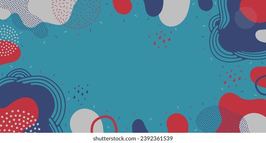 Cute doodle pattern background with abstract shapes and dots. Modern vector pattern for Banner, Flyer, Cover...	