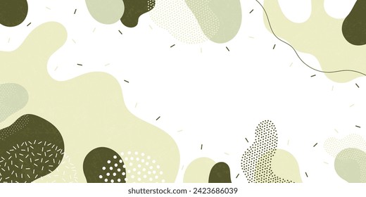 Cute doodle pattern background with abstract shapes and dots. Modern vector pattern for Banner, Flyer, Cover...