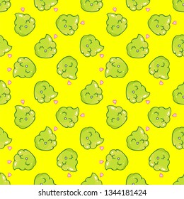 Cute Doodle Pattern with Sushi and Maki Rolls from Japanese Food for Kids Menu