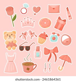 Cute doodle pink princess stuff