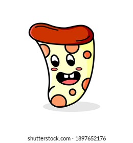 cute doodle pizza illustrations for children's books and can also be applied to t-shirts