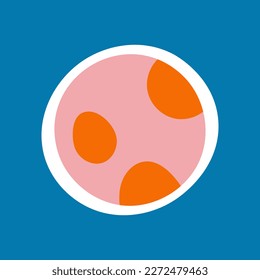 Cute doodle Planet sticker. Vector illustartion.
