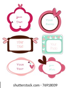 Cute doodle retro frames EPS 10