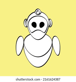 cute doodle robot coloring book vector design illustration art
