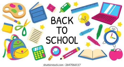 Cute Doodle School Elements - Hand Drawn Vector Collection for Learning Theme