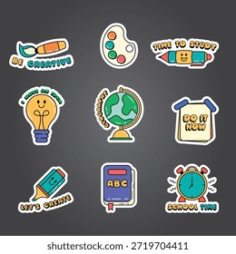 Cute Doodle School Theme Stickers Collection