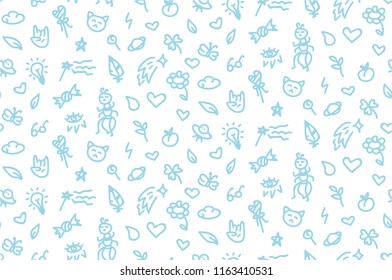 Cute doodle seamless background