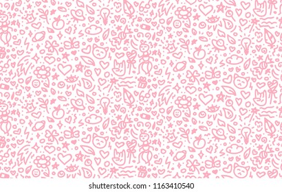 Cute doodle seamless background