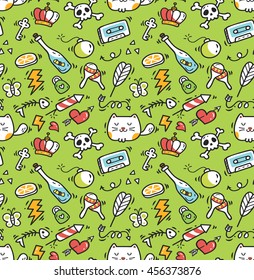 Cute doodle seamless background