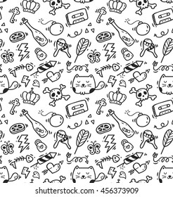 Cute doodle seamless background
