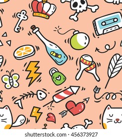 Cute doodle seamless background