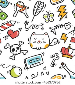Cute doodle seamless background