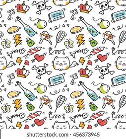 Cute doodle seamless background