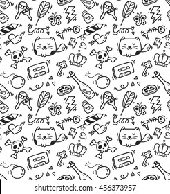 Cute doodle seamless background