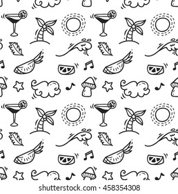 cute doodle seamless background, suitable for wallpaper, wrapping paper, fabric printing etc