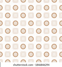 Cute Doodle seamless cookie template. Single-color cookie pattern background. Illustration with sweets and cookies. Design for t-shirts, children, textiles and prints.
