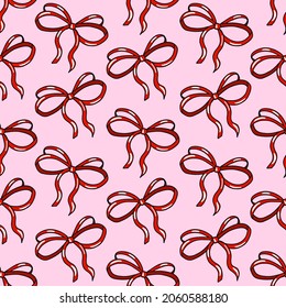 Cuto doodle sin fisuras con hermosos arcos rojos dibujados a mano.