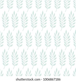 Cute doodle seamless pattern with twigs and leaves