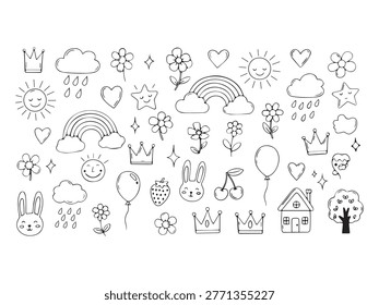 Cute doodle set 