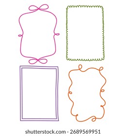  Cute Doodle set of  isolated decorative frame design