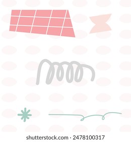 Cute doodle shape element background template