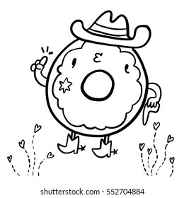 Cute doodle of a sheriff donut
